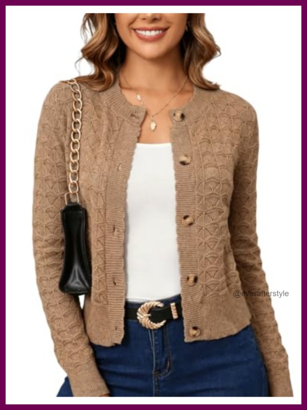 Cropped Knit Cardigan Sweater, Button Down Open Front, Long Sleeve, Viscose